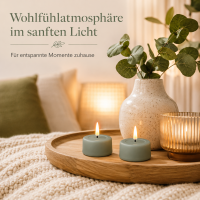 Deluxe Homeart LED Teelichter Salbei Grün 2er Set Klein