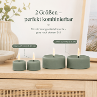 Deluxe Homeart LED Teelichter Salbei Grün 2er Set Groß