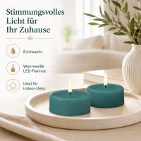 Deluxe Homeart LED Teelichter Jade Green 2er Set Groß