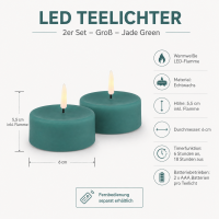 Deluxe Homeart LED Teelichter Jade Green 2er Set Groß