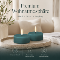 Deluxe Homeart LED Teelichter Jade Green 2er Set Groß