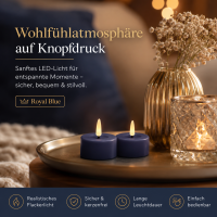 Deluxe Homeart LED Teelichter Royal Blue 2er Set Klein