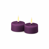 Deluxe Homeart LED Teelichter Dunkel Lila 2er Set Klein