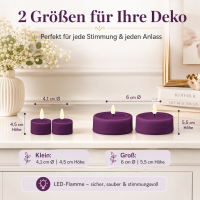 Deluxe Homeart LED Teelichter Dunkel Lila 2er Set Groß