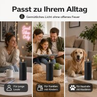Deluxe Homeart LED Kerze mit Timerfunktion Schwarz