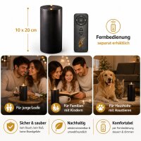 Deluxe Homeart LED Kerze mit Timerfunktion Schwarz