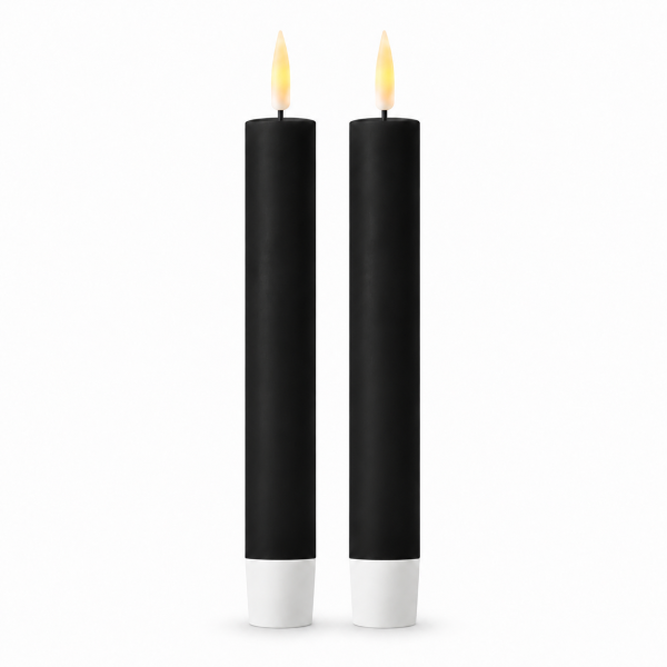 Deluxe Homeart LED Stabkerze 2er Set Schwarz