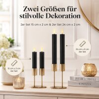 Deluxe Homeart LED Stabkerze 2er Set Schwarz