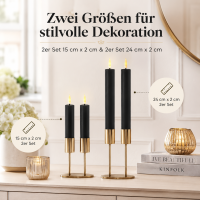 Deluxe Homeart LED Stabkerze 2er Set Schwarz