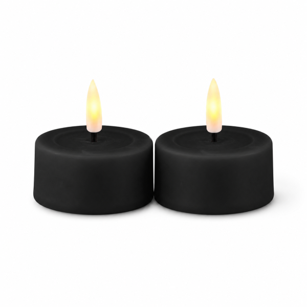 Deluxe Homeart LED Teelicht Schwarz 2er Set Klein