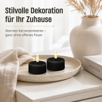 Deluxe Homeart LED Teelicht Schwarz 2er Set Klein
