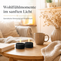 Deluxe Homeart LED Teelicht Schwarz 2er Set Klein