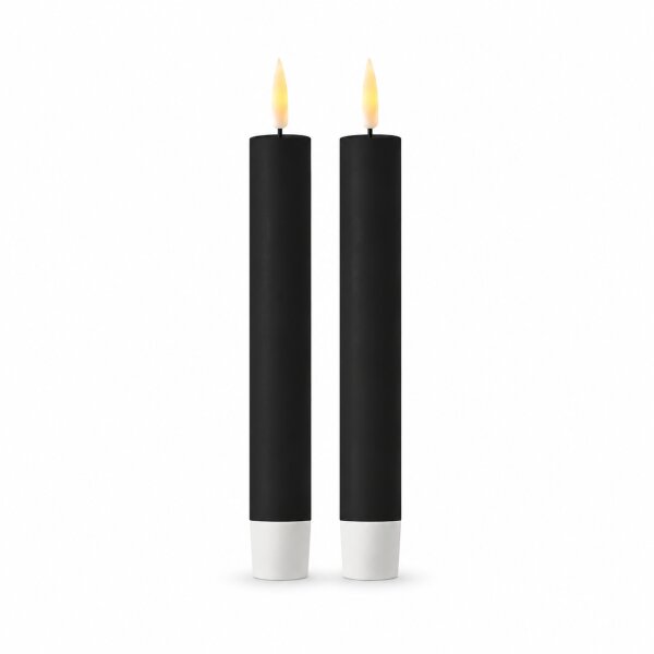 Deluxe Homeart LED Stabkerze 2er Set Schwarz