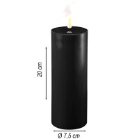 Deluxe Homeart LED Kerze mit Echtwachsspiegel Schwarz