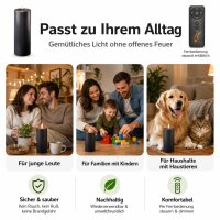 Deluxe Homeart LED Kerze mit Echtwachsspiegel Schwarz
