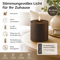 Deluxe Homeart LED Kerze mit Timerfunktion Mokka