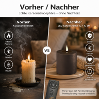 Deluxe Homeart LED Kerze mit Timerfunktion Mokka