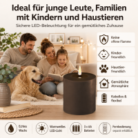 Deluxe Homeart LED Kerze mit Timerfunktion Mokka