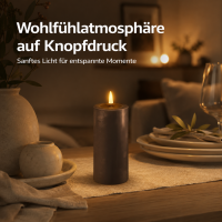 Deluxe Homeart LED Kerze mit Timerfunktion Mokka