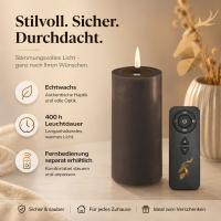 Deluxe Homeart LED Kerze mit Timerfunktion Mokka