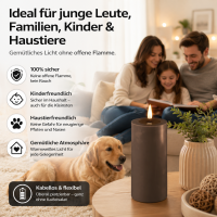 Deluxe Homeart LED Kerze mit Timerfunktion Mokka