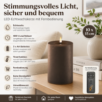 Deluxe Homeart LED Kerze mit Timerfunktion Mokka