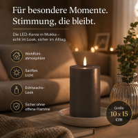 Deluxe Homeart LED Kerze mit Timerfunktion Mokka