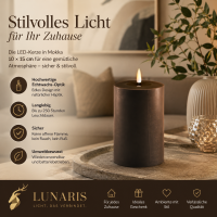 Deluxe Homeart LED Kerze mit Timerfunktion Mokka