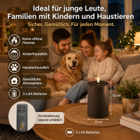 Deluxe Homeart LED Kerze mit Timerfunktion Mokka