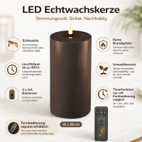 Deluxe Homeart LED Kerze mit Timerfunktion Mokka