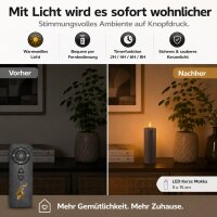 Deluxe Homeart LED Kerze mit Timerfunktion Mokka