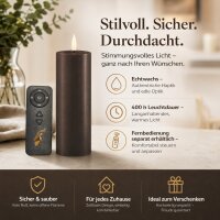 Deluxe Homeart LED Kerze mit Timerfunktion Mokka