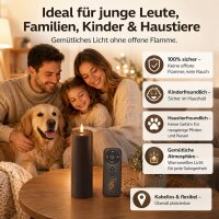 Deluxe Homeart LED Kerze mit Timerfunktion Mokka