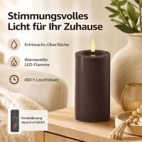 Deluxe Homeart LED Kerze mit Timerfunktion Mokka