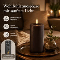 Deluxe Homeart LED Kerze mit Timerfunktion Mokka