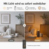 Deluxe Homeart LED Kerze mit Timerfunktion Mokka