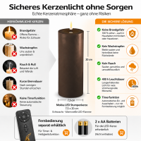 Deluxe Homeart LED Kerze mit Timerfunktion Mokka