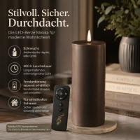 Deluxe Homeart LED Kerze mit Timerfunktion Mokka