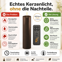 Deluxe Homeart LED Kerze mit Timerfunktion Mokka