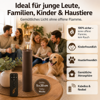 Deluxe Homeart LED Kerze mit Timerfunktion Mokka