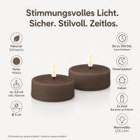 Deluxe Homeart LED Kerze Mokka Großes Teelicht
