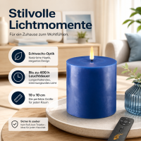 Deluxe Homeart LED Kerze mit Timerfunktion Royal Blue