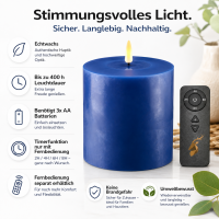 Deluxe Homeart LED Kerze mit Timerfunktion Royal Blue
