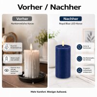 Deluxe Homeart LED Kerze mit Timerfunktion Royal Blue