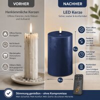 Deluxe Homeart LED Kerze mit Timerfunktion Royal Blue
