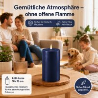 Deluxe Homeart LED Kerze mit Timerfunktion Royal Blue