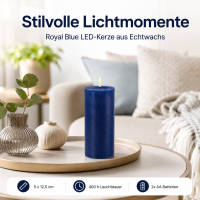 Deluxe Homeart LED Kerze mit Timerfunktion Royal Blue