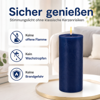 Deluxe Homeart LED Kerze mit Timerfunktion Royal Blue