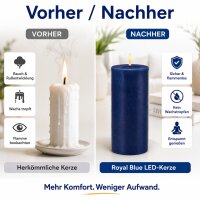 Deluxe Homeart LED Kerze mit Timerfunktion Royal Blue