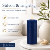 Deluxe Homeart LED Kerze mit Timerfunktion Royal Blue